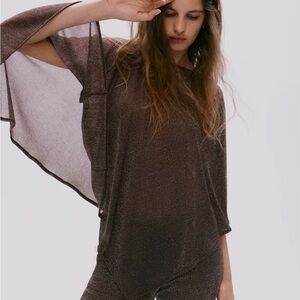 H&M Shimmering Brown Top